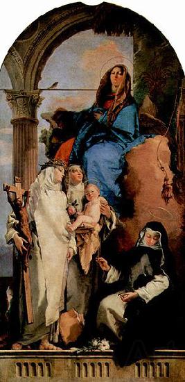 Giovanni Battista Tiepolo Madonna mit Hl. Katharina, Hl. Rosa, die das Kind halt und der hockenden Hl. Agnes Spain oil painting art